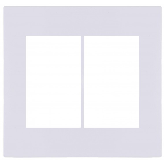 Placa 6 Módulos com Suporte 4x4 - RECTA Branco Gloss